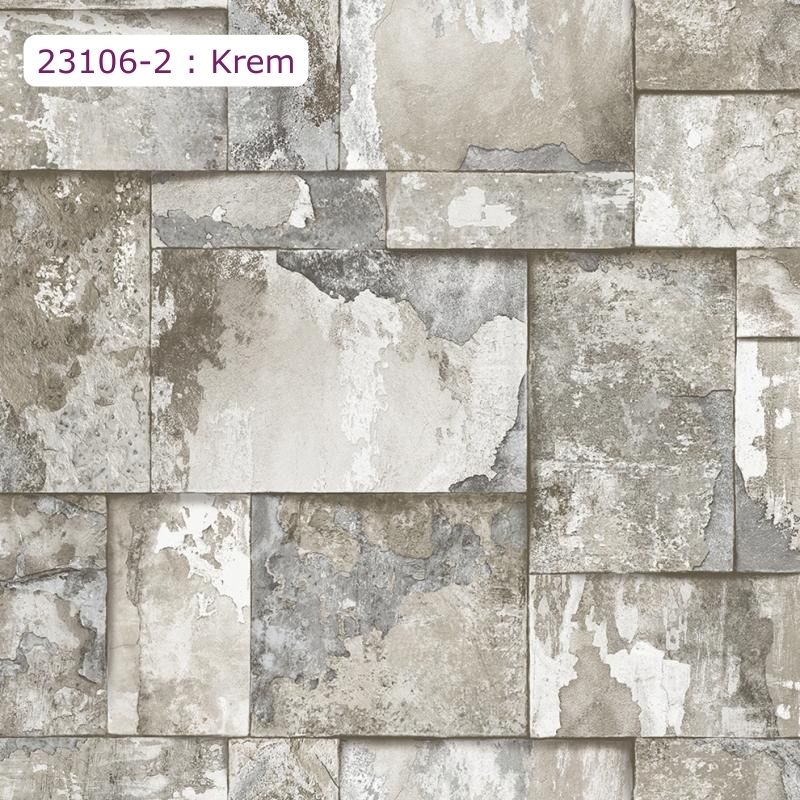 23106 Serisi | Geometrik Taş Desen Duvar Kağıdı