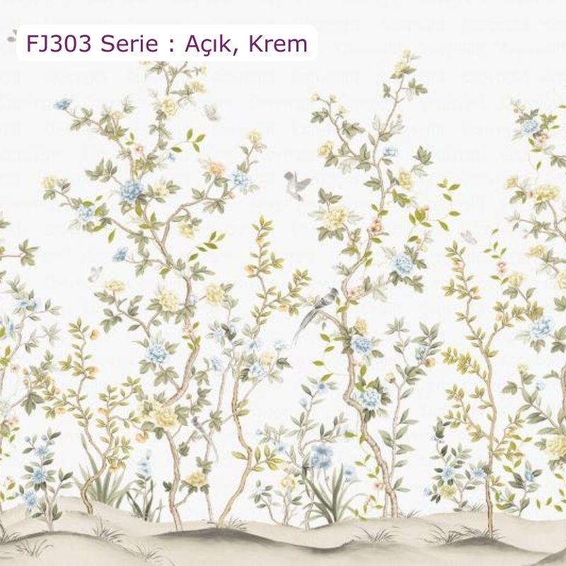 FJ303 Serisi | Çiçek Desenli Poster Duvar Kağıdı