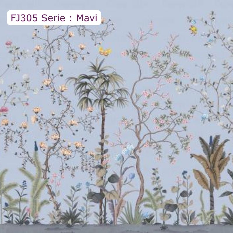 FJ305 Serisi | Çiçek Desenli Poster Duvar Kağıdı