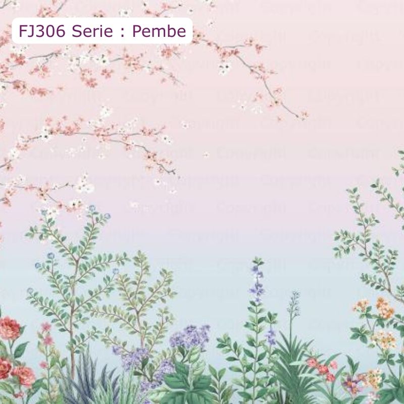 FJ306 Serisi | Renkli Çiçek Desenli Poster Duvar Kağıdı