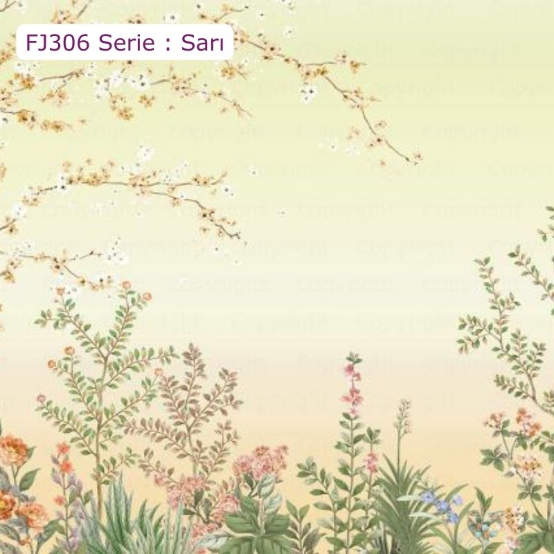 FJ306 Serisi | Renkli Çiçek Desenli Poster Duvar Kağıdı