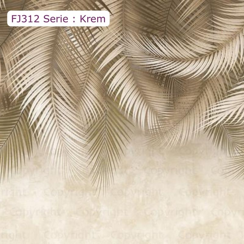 FJ312 Serisi | Palmiye Yaprakları Desen Duvar Kağıdı