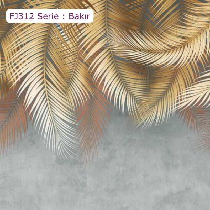FJ312 Serisi | Palmiye Yaprakları Desen Duvar Kağıdı