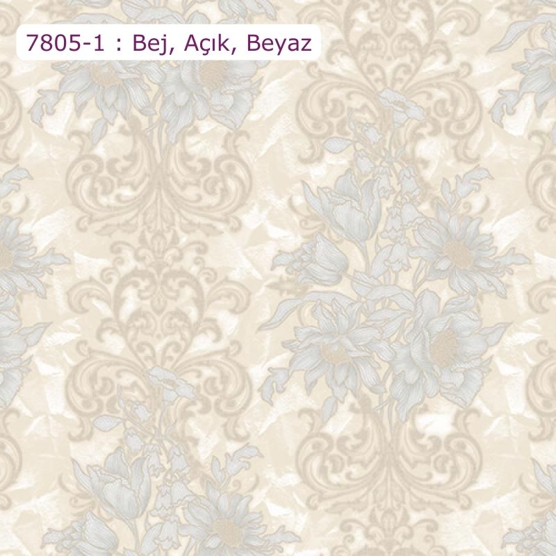 7805 Serie | Çiçek detaylı Rokoko damask deseni duvar kağıdı