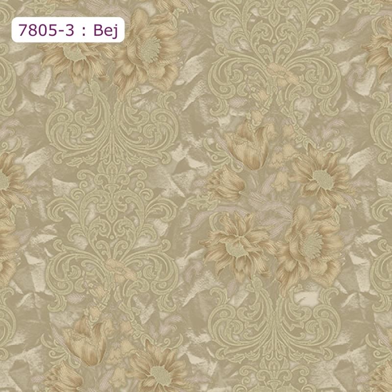 7805 Serie | Çiçek detaylı Rokoko damask deseni duvar kağıdı